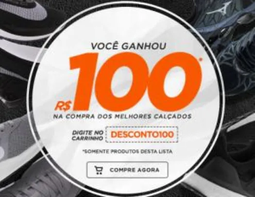 R$100 OFF em tênis selecionados na Centauro