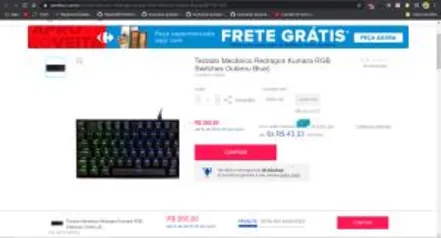 Teclado Mecânico Redragon Kumara RGB | R$260