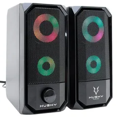 Caixa de Som Gamer Husky Gaming Storm, Preto, 6W, USB / P2, Rainbow - CX-HST-RA