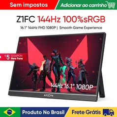 [Do Brasil] Monitor Portátil ARZOPA 16.1" de 144Hz, 100% sRGB