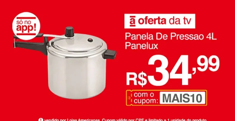 [APP] Panela De Pressão 4l Panelux | R$35