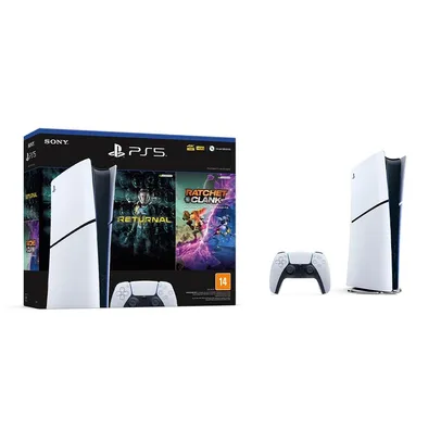 Console PlayStation 5 Slim, Edição Digital, Branco + 2 Jogos 