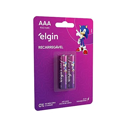 Pilha recarregável Aaa 900mah com 2 unidades Elgin