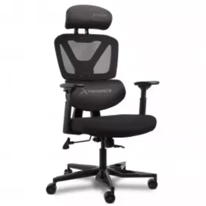 Cadeira Gamer Xperience Flow Tela Mesh e PU Preto, Base Alumínio, Braço 4D e Relax Avançado