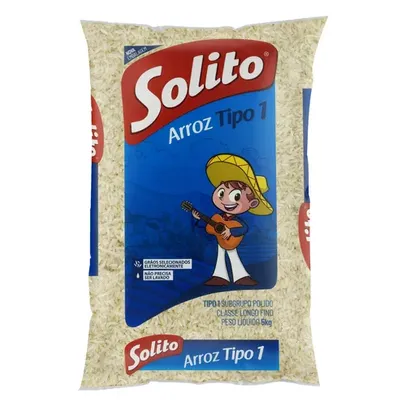 Arroz Polido Tipo 1 Solito Pacote 5kg Solito