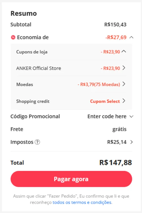 Imagem na descrição da promoção