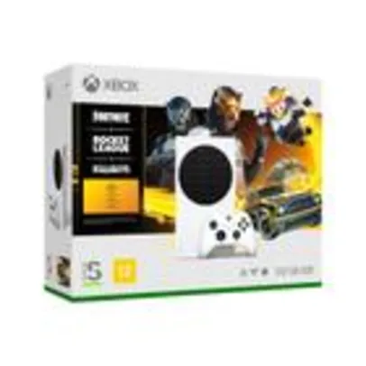 Console Microsoft Xbox Series S, 512GB + Fortnite + Rocket + League Fall Guys (Digital para download), Branco - RRS-00076