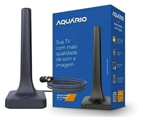 [SUPER R$15,21] Aquário ANTENA INTERNA DE TV DIGITAL COM CABO 2, 5 M DTV-200, Preto