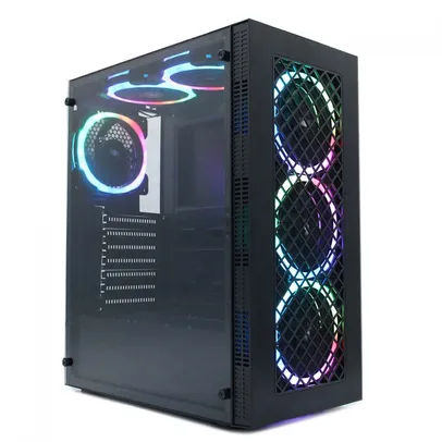 Gabinete Gamer Ninja Kido, Mid Tower, Vidro Temperado, ATX, Black, Sem Fonte, Sem Fan, G-GN-003M