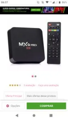 Smart TV Box MXQ Android 6.0 4K Pro Preto - R$85