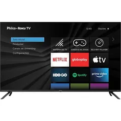 Smart TV Roku 50 Philco Led UHD 4K PTV50RCG70BL Wi-Fi 4 HDMI 2 USB e Midiacast