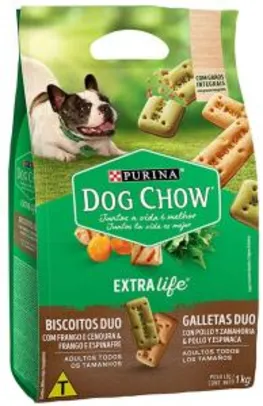 NESTLÉ PURINA DOG CHOW Biscoitos para Cães Adultos Duo 1kg - R$ 18