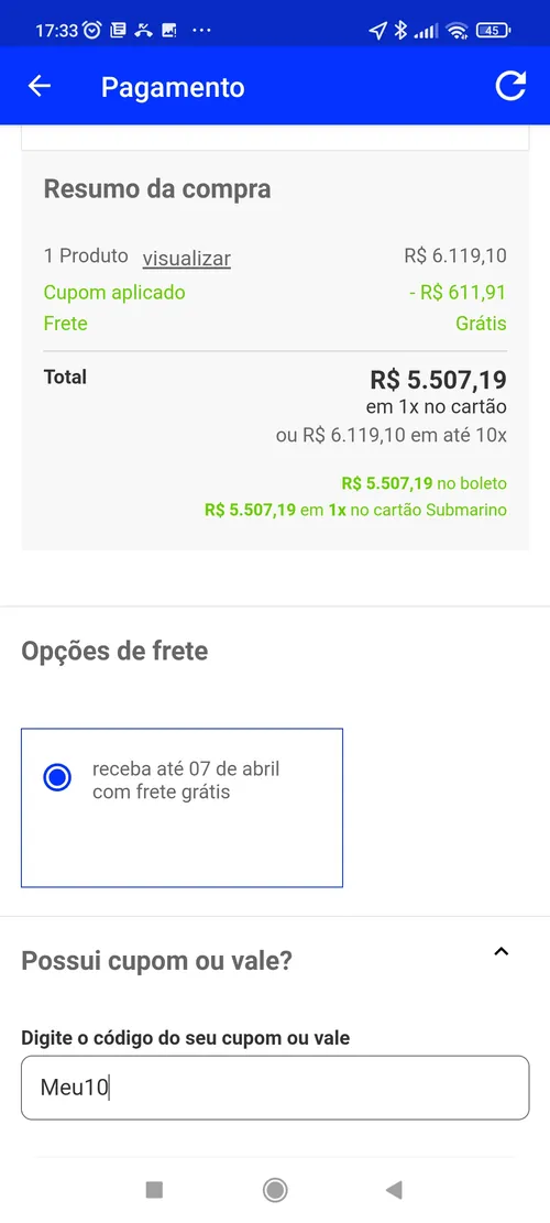 Imagem na descrição da promoção