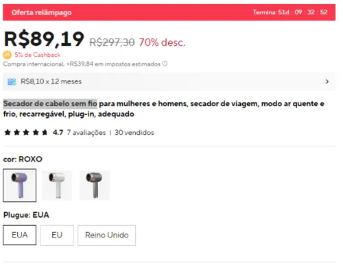 Imagem na descrição da promoção