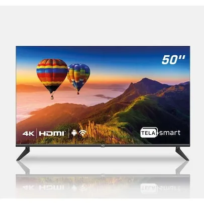 Smart TV LED 50" 4K HQ Conversor Digital Externo 3 HDMI 2 USB WI-FI Android 11 Design Slim