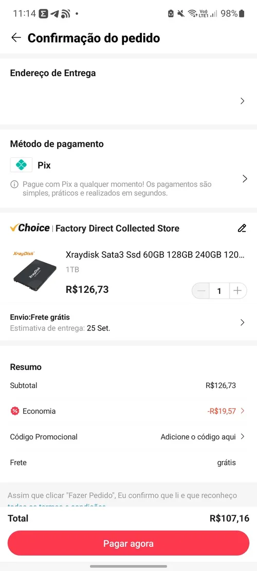 Imagem na descrição da promoção