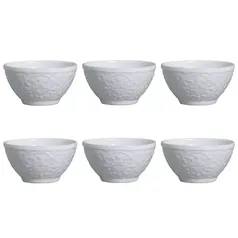 [ AME R$ 21,84 ] Conjunto Bowl Porto Branco 6 Peças 426ml Porto Brasil