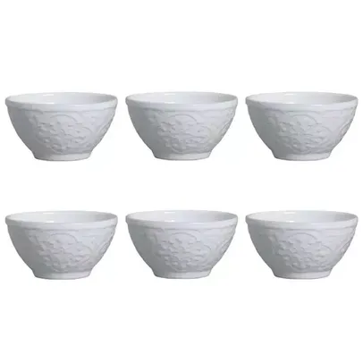 [ AME R$ 21,84 ] Conjunto Bowl Porto Branco 6 Peças 426ml Porto Brasil