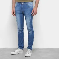 Calça Jeans Black River Skinny Puídos Masculina - Azul Claro R$52