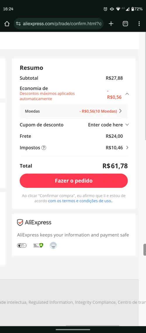 Imagem na descrição da promoção