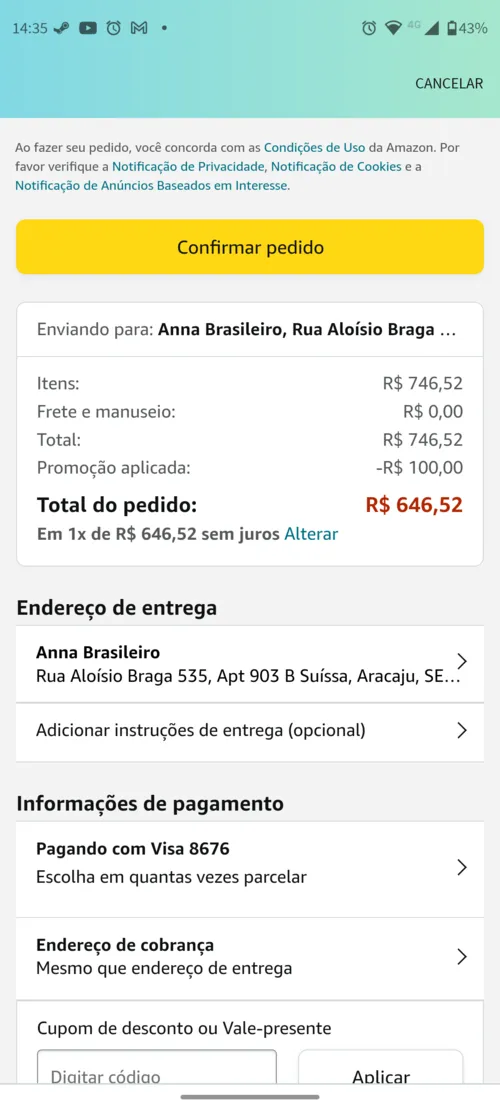 Imagem na descrição da promoção