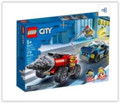 LEGO City Polícia de Elite: Perseguição de Carro Perfurador – 179 Peças | R$ 160