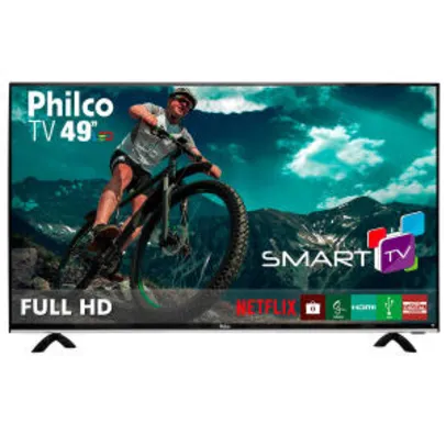 Smart TV Full HD LED 49" Philco PTV49E68DSWN Full HD 3 HDMI 2 USB Preta - R$1.399
