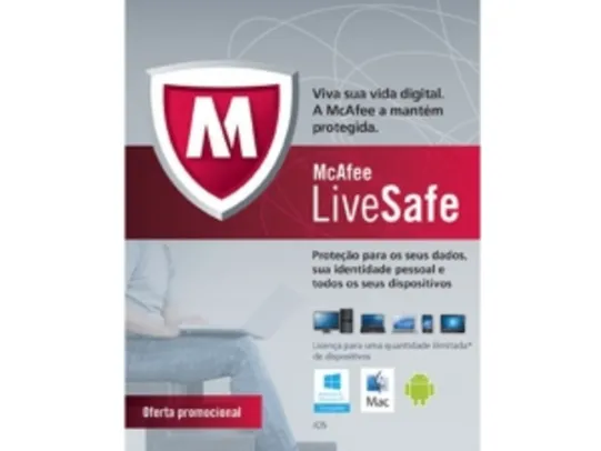 Saindo por R$ 20: Antivirus Live Safe McAfee | Pelando