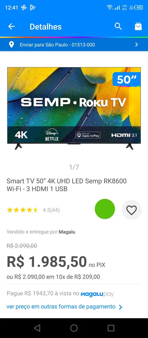 Imagem na descrição da promoção