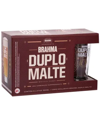 [Cliente Ouro+Magalupay] 3 Kits Cerveja Brahma Duplo Malte Lager 6 Unidades - 350ml com Copo | R$12