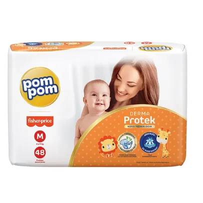 Fralda Pompom Derma Proteck M 192 unidades 