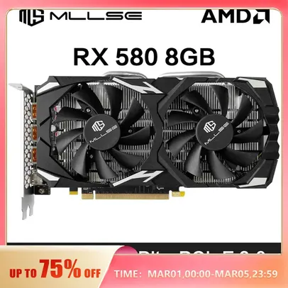 Placa de Vídeo Mllse Amd Rx 580 8gb