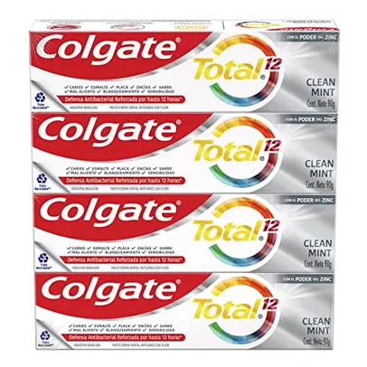 Creme Dental Colgate Total 12 Clean Mint 90g Promo 4 unidades