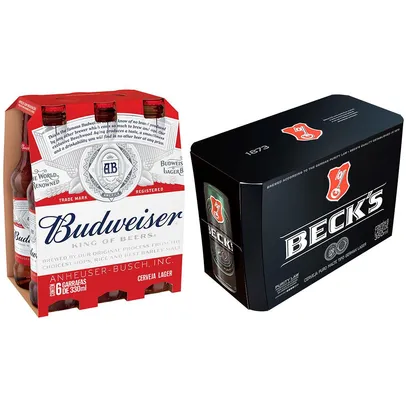 [App] Kit Cerveja Becks Puro Malte 8 Unidades 350ml + Cerveja Budweiser 6 Unidades 330ml