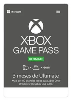 Xbox Game Pass Ultimate 3 meses - Xbox One + PC - $74