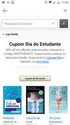 Amazon - 50% off em eBooks selecionados