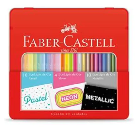 [PRIME] Kit Lápis de Cor Pastel + Neon + Metálico, | R$ 27