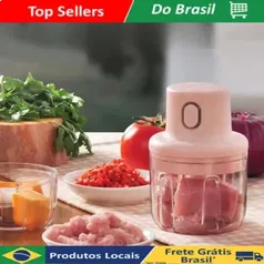 [MOEDAS/do BR] Mini Processador De Alimentos Elétrico 250ml Triturador Recarregável Sem Fio