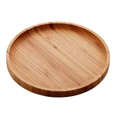 [Super R$16.9] Bandeja de Bambu Round 20cm x 20cm x 1,5cm - Lyor