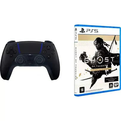 [Ame 359] Controle Dualsense Midnight Black + Ghost Of Tsushima Versão do Diretor