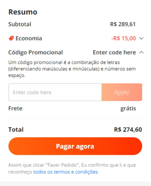 Imagem na descrição da promoção