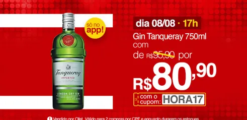 [app] Gin Tanqueray 750ML | R$81