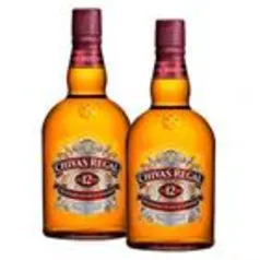 Kit Whisky Escocês Chivas Regal 12 anos 1 Litro com 2 unidades