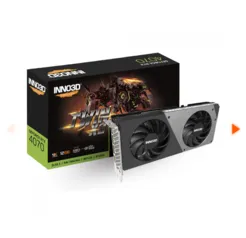 Placa de Vídeo INNO3D NVIDIA GeForce RTX 4070 Twin X2, 12GB, GDDR6X, DLSS, Ray Tracing, N40702-126X-185252N