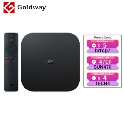 (novos usuários) MI BOX S 4K | R$281 | R$281