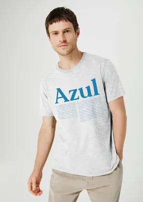 Camiseta Masculina Estampada Manga Curta - Cinza