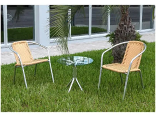 Conjunto de Mesa para Jardim com 2 Cadeiras - Alegro Móveis CJMC12099.0001 - R$342