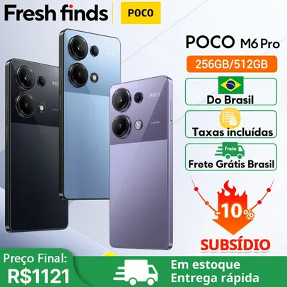 [ Do Brasil ] POCO M6 Pro 12 GB RAM 512GB Versão Global Helio G99 Câmera Tripla Ultra AMOLED, Impressão Digital, 64MP, 120Hz Incluído