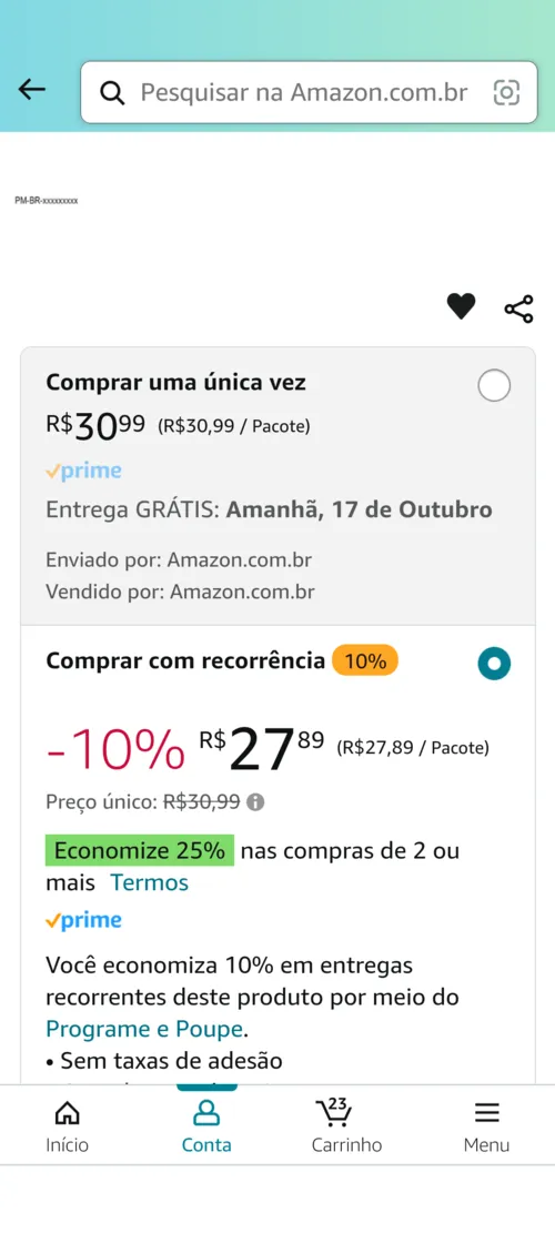 Imagem na descrição da promoção