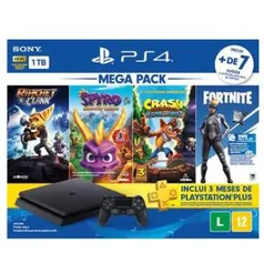 [AME R$1274] PS4 versão família 1tb + Dualshock + jogos + 3 meses de PSN - R$1799